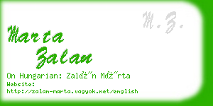 marta zalan business card